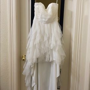 High-low strapless dress